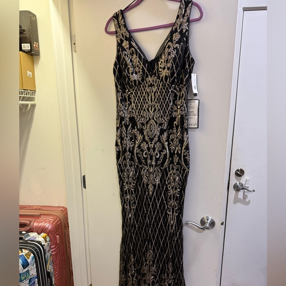 Macy's Black Dress with Silver Accents